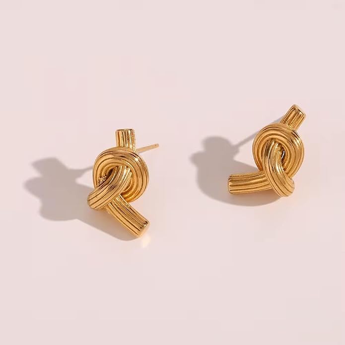 Gold Single Knot Earrings
