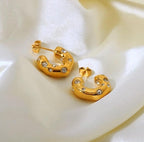 Gold Charm Hoop Earrings