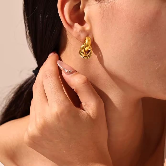 Gold Multiple Knot Earrings