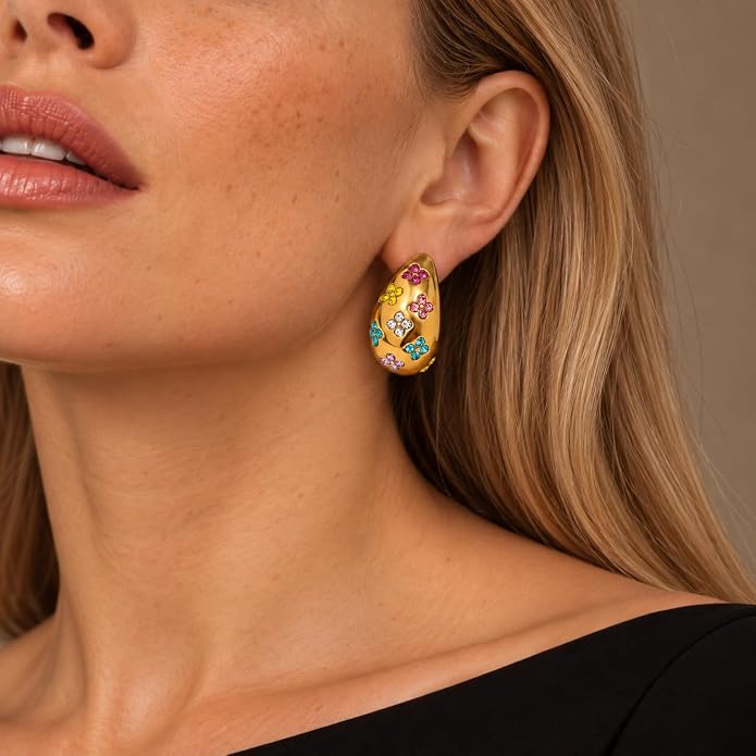 CZ Multi-color Tear Drop