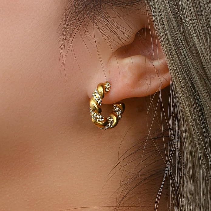Gold Twisted Earrings