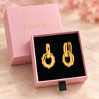 Chunky Gold Hoop Oval Drop