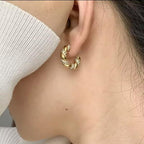 Gold Twisted Earrings