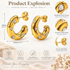 Gold Charm Hoop Earrings