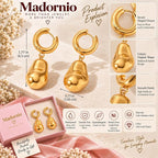 Gold Tear Drop Hoop Earrings