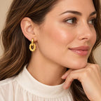 Chunky Gold Hoop Oval Drop