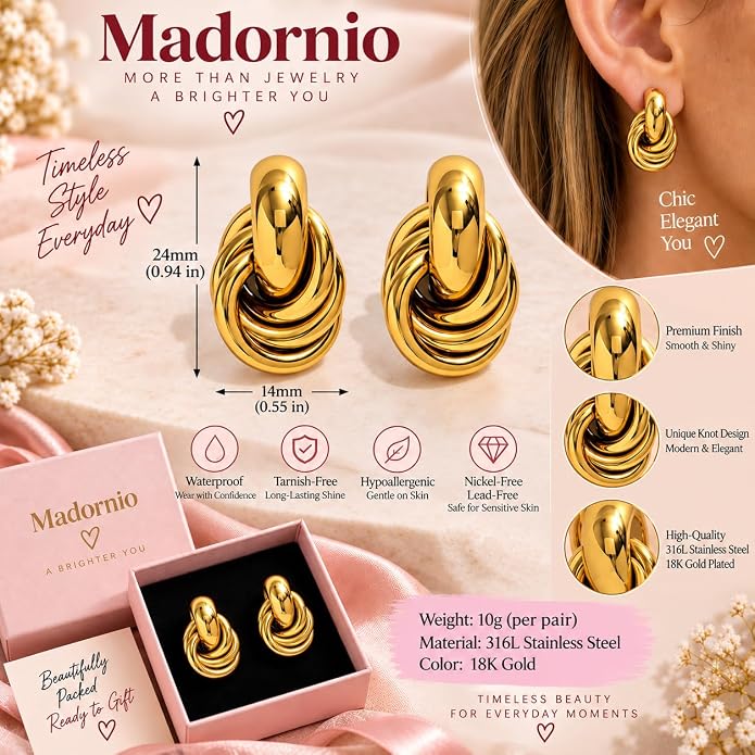 Gold Multiple Knot Earrings