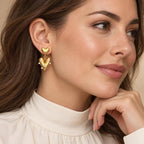 Gold Double Heart Drops