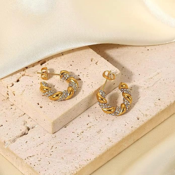 Gold Twisted Earrings