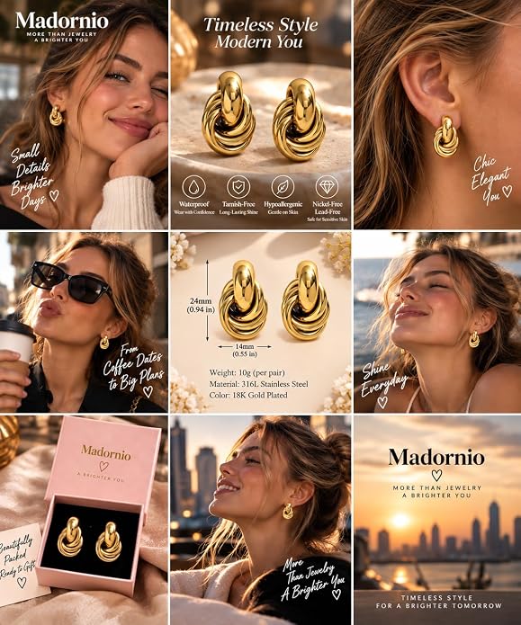 Gold Multiple Knot Earrings