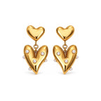 Gold Double Heart Drops
