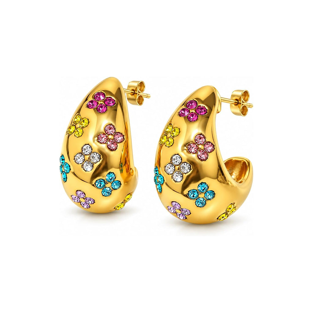 CZ Multi-color Tear Drop