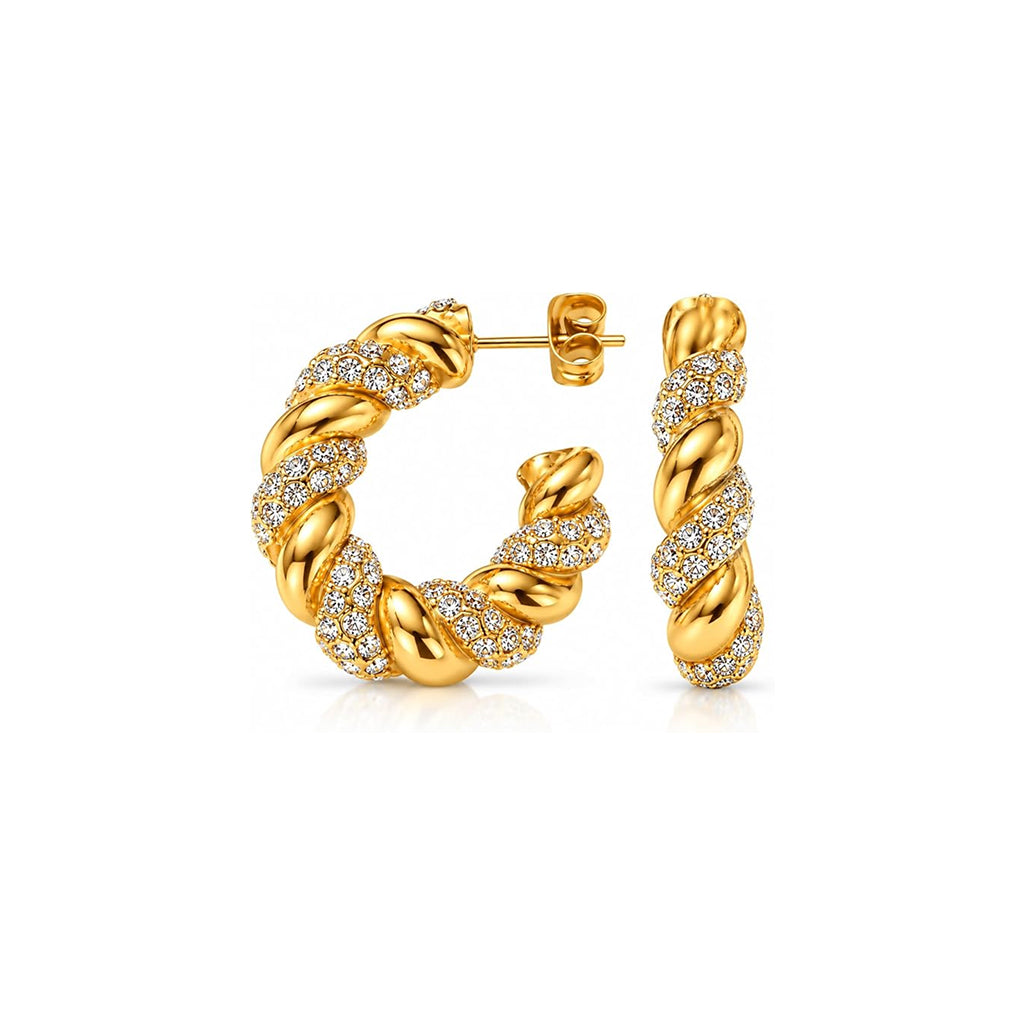 Gold Twisted Earrings