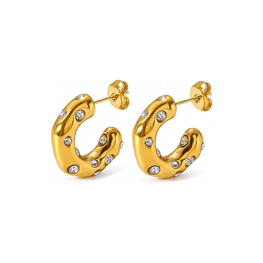Gold Charm Hoop Earrings