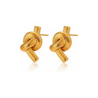 Gold Single Knot Earrings