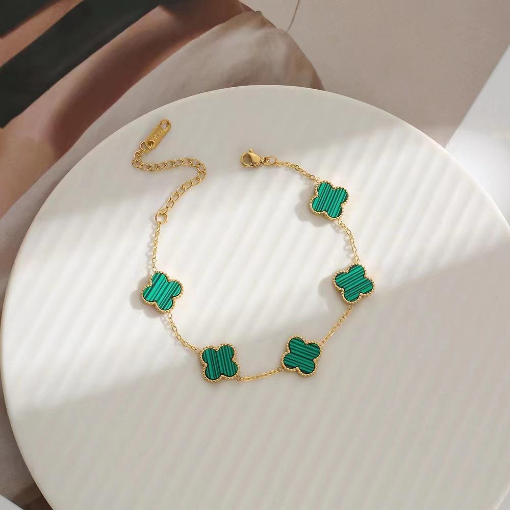 Chic Gold Plated Clover Bracelet