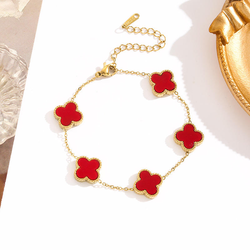 Chic Gold Plated Clover Bracelet