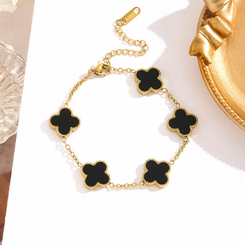 Chic Gold Plated Clover Bracelet