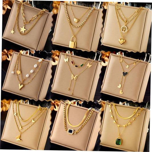 Vintage Gold Stainless Steel Pendants